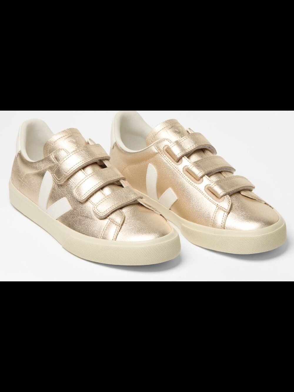 Veja "Recife Leather Platine" Sneakers, Gold, 8.5